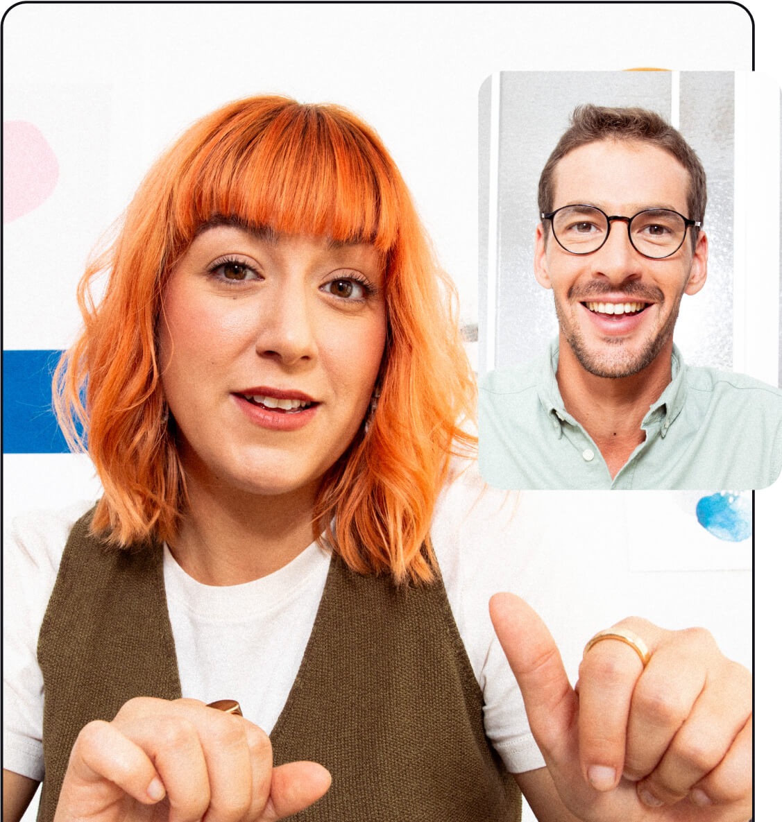 a man and woman smiling